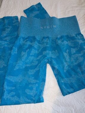 NVGTN Teal Camo High-Rise Seamless Leggings